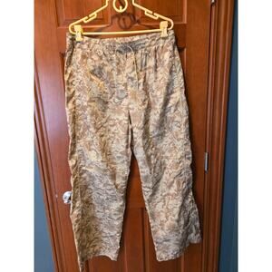 Nike Women's Windrunner High-Waisted Woven Wide Leg Pants Tan Floral Camo XL